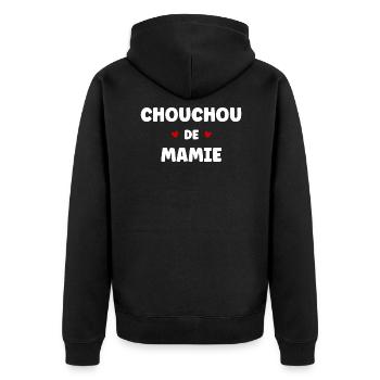 chouchou de mamie - Veste à capuche bio Premium Unisexe - noir - Dos - Nico (187cm)