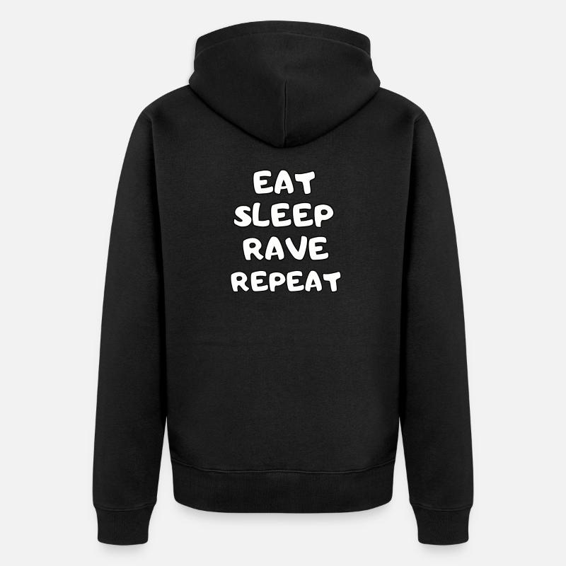 manger le sommeil rave répéter - Veste à capuche bio Premium Unisexe - noir