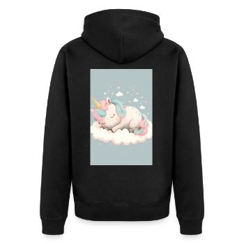 Bébé licorne - Veste à capuche bio Premium Unisexe - noir - Dos - Nico (187cm)