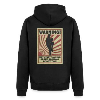 Advertencia de béisbol. Puede comenzar a hablar - Veste à capuche bio Premium Unisexe - noir - Dos - Nico (187cm)