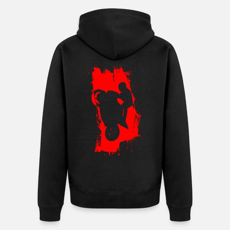 Wheeli Rider Rouge - Veste à capuche bio Premium Unisexe - noir