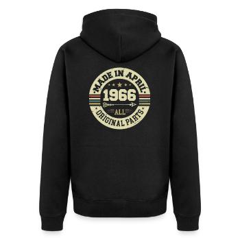 Anniversaire avril 1966 - Cadeau d’anniversaire 59 - Veste à capuche bio Premium Unisexe - noir - Dos - Nico (187cm)