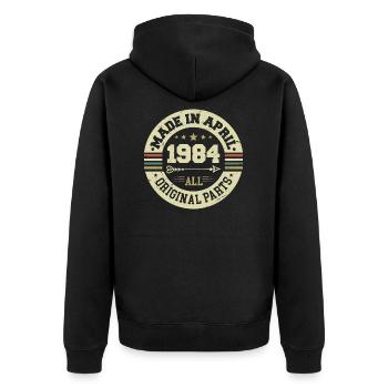 Birthday april 1984 - 41st birthday gift - Unisex Premium Organic Zip Hoodie - black - Back - Nico (187cm)