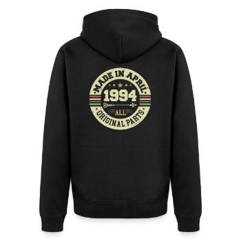 Birthday april 1994 - 31st birthday gift - Unisex Premium Organic Zip Hoodie - black - Back - Nico (187cm)