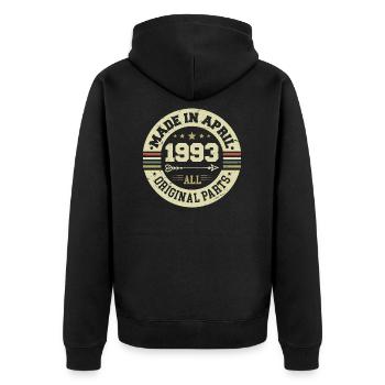 Birthday april 1993 - 32nd birthday gift - Unisex Premium Organic Zip Hoodie - black - Back - Nico (187cm)