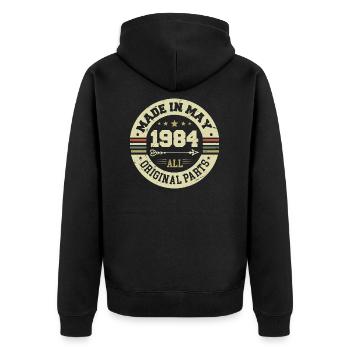 May 1984 Anniversary May 1984 Birthday May 1984 - Unisex Premium Organic Zip Hoodie - black - Back - Nico (187cm)