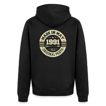 May 1991 Anniversary May 1991 Birthday May 1991 - Unisex Premium Organic Zip Hoodie - black - Back - Nico (187cm)