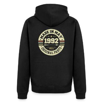 Mai 1992 Anniversaire Mai 1992 Anniversaire Mai 1992 - Veste à capuche bio Premium Unisexe - noir - Dos - Nico (187cm)