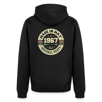Mai 1967 Jahrestag Mai 1967 Geburtstag May 1967 - Unisex Premium Bio Zip Hoodie - Schwarz - Hinten - Nico (187cm)
