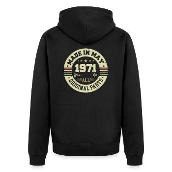 Mai 1971 Jahrestag Mai 1971 Geburtstag May 1971 - Unisex Premium Bio Zip Hoodie - Schwarz - Hinten - Nico (187cm)