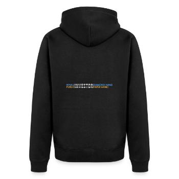 Wal-Anleger = Diamant - Unisex Premium Bio Zip Hoodie - Schwarz - Hinten - Nico (187cm)