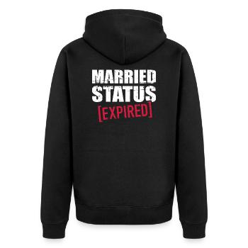 Scheidung - Unisex Premium Bio Zip Hoodie - Schwarz - Hinten - Nico (187cm)