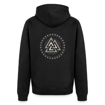 Valknut, Wotansknoten, Odin | Viking Nordique - Veste à capuche bio Premium Unisexe - noir - Dos - Nico (187cm)