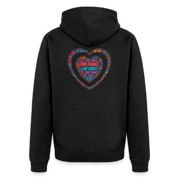 Line dance - Line Dancing Heart Geschenk T-Shirt - Unisex Premium Bio Zip Hoodie - Schwarz - Hinten - Nico (187cm)