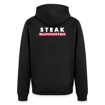 Steak Fan - Veste à capuche bio Premium Unisexe - noir - Dos - Nico (187cm)