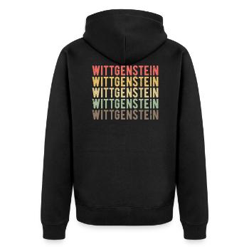 Ludwig Wittgenstein Logic Language Philosophy - Unisex Premium Organic Zip Hoodie - black - Back - Nico (187cm)