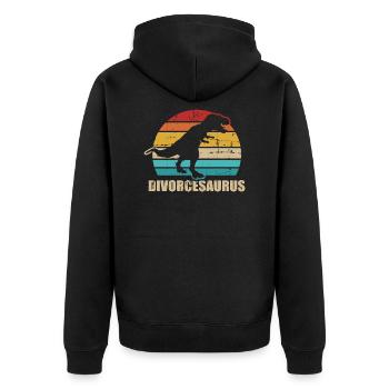 Scheidung - Unisex Premium Bio Zip Hoodie - Schwarz - Hinten - Nico (187cm)