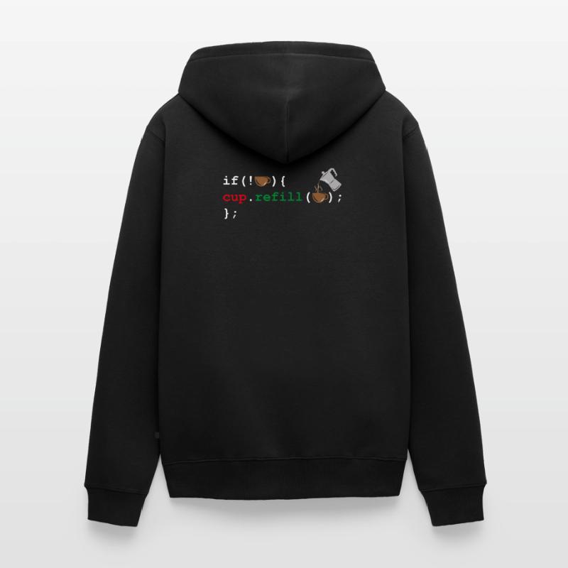 Code de la caféine Code du café Veste à capuche bio Premium Unisexe