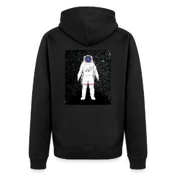 Astronaute dans le cosmos - Veste à capuche bio Premium Unisexe - noir - Dos - Nico (187cm)