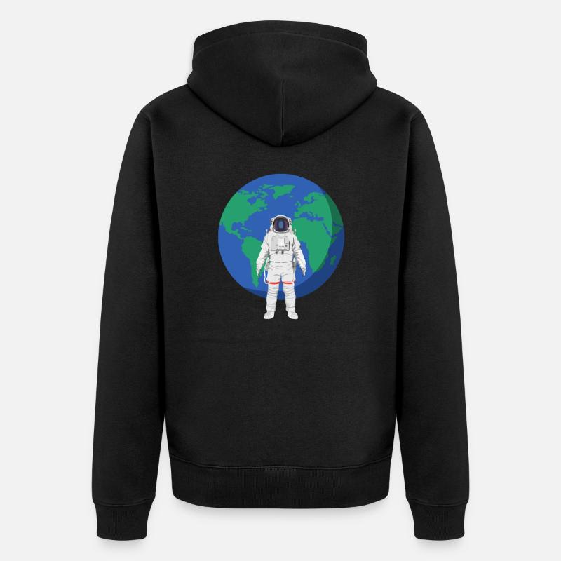 Astronaute et monde - Veste à capuche bio Premium Unisexe - noir