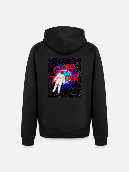 Astronaut - Globetrotter - Unisex Premium Organic Zip Hoodie - black