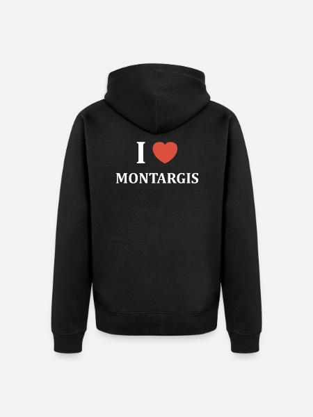 i love montargis - Veste à capuche bio Premium Unisexe - noir