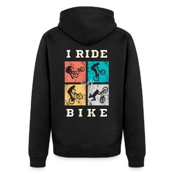 Ride my Bike cool en disant biker vintage cadeau - Veste à capuche bio Premium Unisexe - noir - Dos - Nico (187cm)