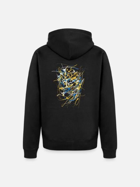 Art abstrait - Futurisme - Veste à capuche bio Premium Unisexe - noir