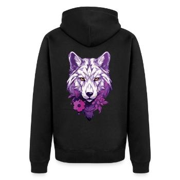 Loup #3 - Veste à capuche bio Premium Unisexe - noir - Dos - Nico (187cm)