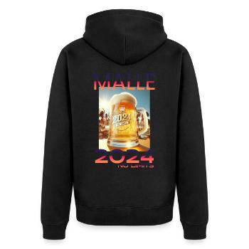 Malle 2024 - No Limits Mallorca Design - Unisex Premium Bio Zip Hoodie - Schwarz - Hinten - Nico (187cm)