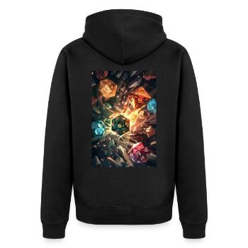 Dice&Demons - Dice Master - Unisex Premium Organic Zip Hoodie - black - Back - Nico (187cm)