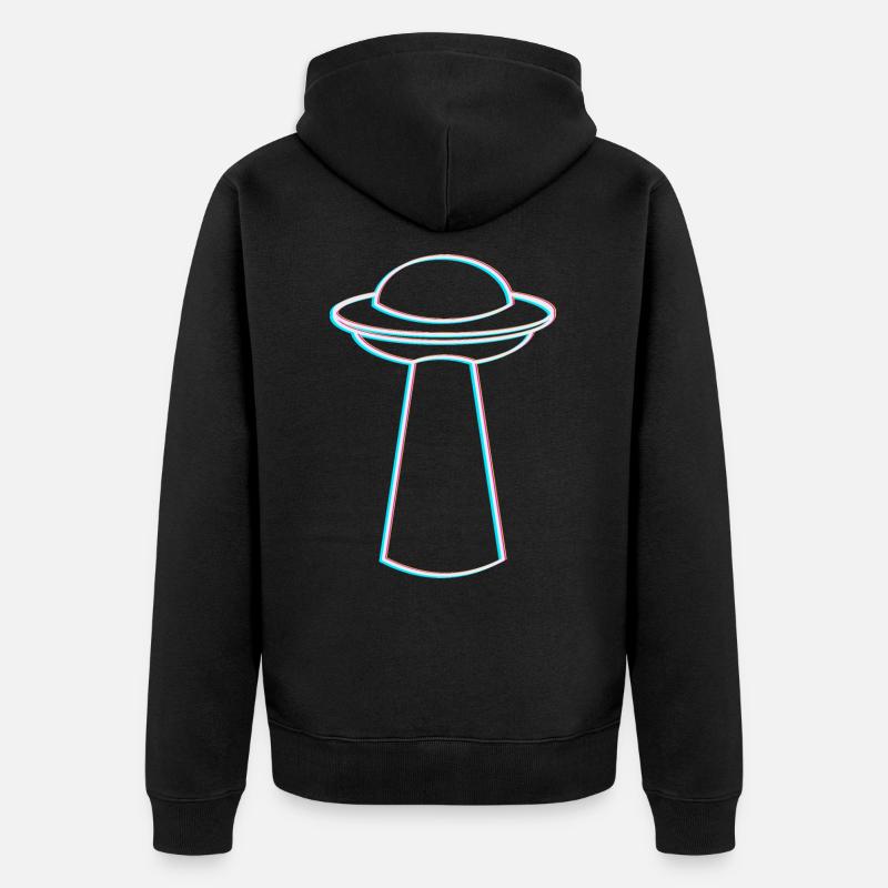 UFO Glitch – Ambiance rave et techno - Veste à capuche bio Premium Unisexe - noir