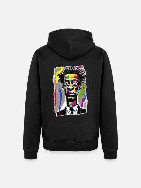 Vivid urban portrait - Unisex Premium Organic Zip Hoodie - black