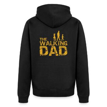 The Walking Dad - Unisex Premium Bio Zip Hoodie - Schwarz - Hinten - Nico (187cm)