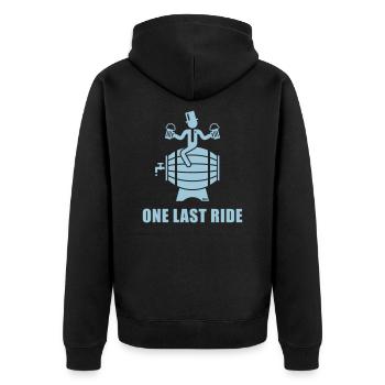 One Last Ride (JGA / Groom / Fût de bière) - Veste à capuche bio Premium Unisexe - noir - Dos - Nico (187cm)