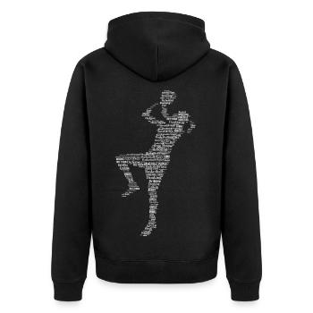 Basketball Mädchen - Unisex Premium Bio Zip Hoodie - Schwarz - Hinten - Nico (187cm)