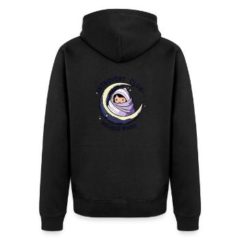 Introvert Club – Cozy Moon Design for Intro - Unisex Premium Organic Zip Hoodie - black - Back - Nico (187cm)
