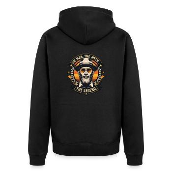 The man. The legend. Father's Day design - Unisex Premium Organic Zip Hoodie - black - Back - Nico (187cm)
