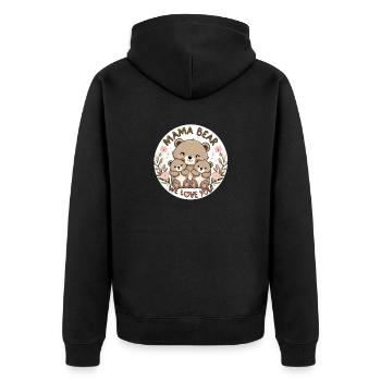 Maman Ours – Nous t’aimons ! - Veste à capuche bio Premium Unisexe - noir - Dos - Nico (187cm)