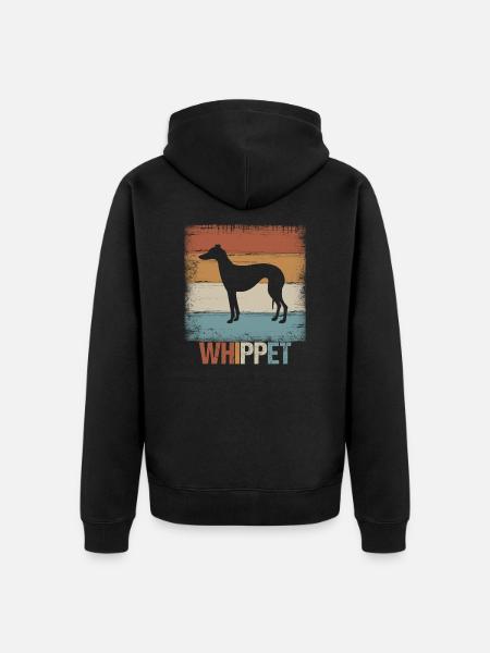 Whippet Greyhound Dog Family Gift - Unisex Premium Organic Zip Hoodie - black