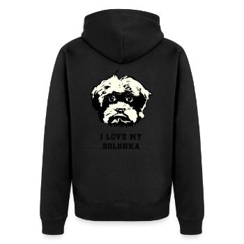 J’adore mon chien Bolonka Zwetna - Veste à capuche bio Premium Unisexe - noir - Dos - Nico (187cm)