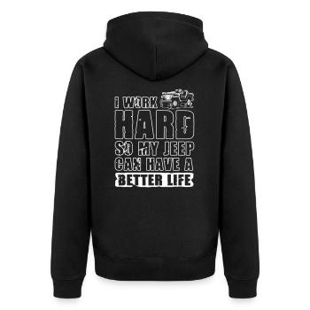 Better Life Jeeps - Veste à capuche bio Premium Unisexe - noir - Dos - Nico (187cm)