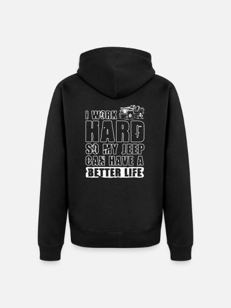 Better Life Jeeps - Unisex Premium Organic Zip Hoodie - black