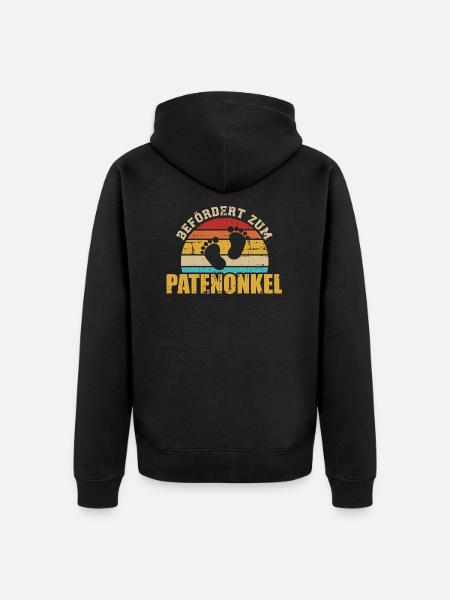 Patenonkel - Unisex Premium Bio Zip Hoodie - Schwarz