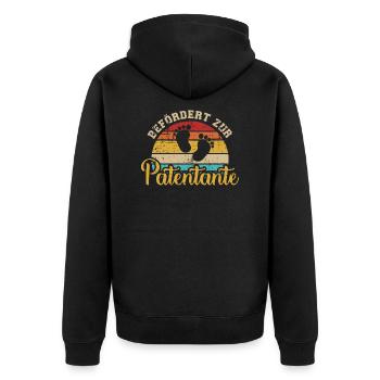 Patentante - Unisex Premium Bio Zip Hoodie - Schwarz - Hinten - Nico (187cm)