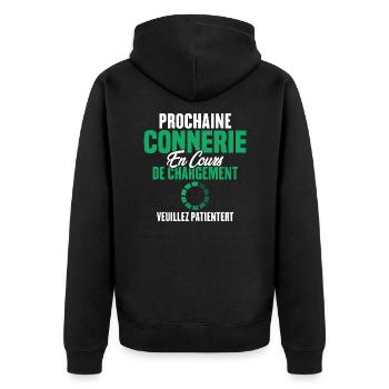 Prochaine Connerie En Cours De Chargement - Veste à capuche bio Premium Unisexe - noir - Dos - Nico (187cm)