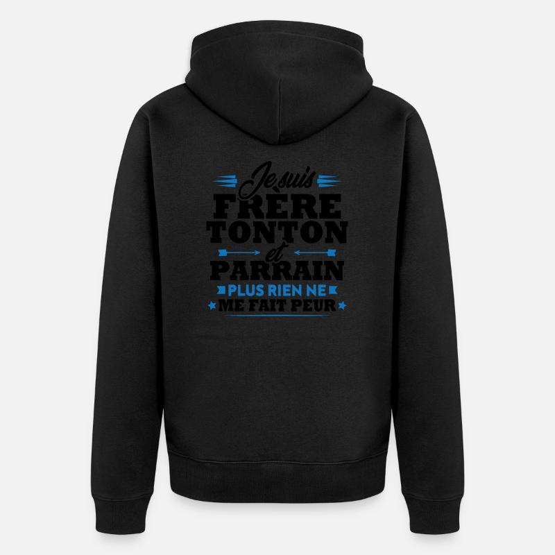 Frère tonton et Parrain - Veste à capuche bio Premium Unisexe - noir