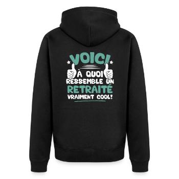 Voici à quoi ressemble un Retraité vraiment cool - Veste à capuche bio Premium Unisexe - noir - Dos - Nico (187cm)