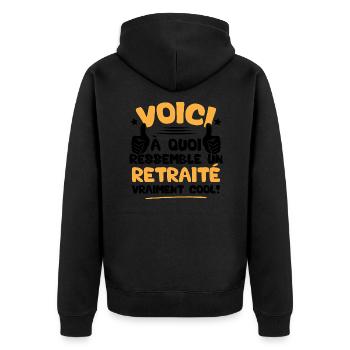 Voici à quoi ressemble un Retraité vraiment cool - Veste à capuche bio Premium Unisexe - noir - Dos - Nico (187cm)