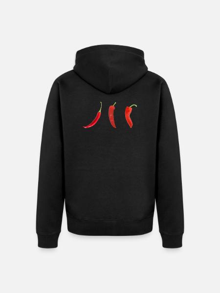Hot chili - three chilies - Unisex Premium Organic Zip Hoodie - black
